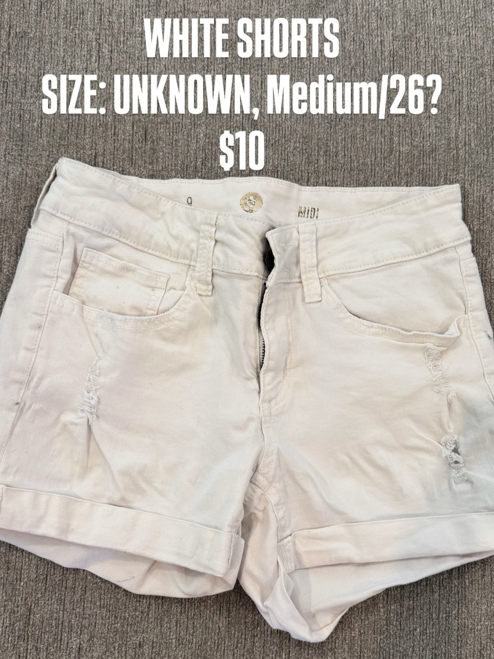 White Women's Rolled-Hem Denim Shorts
